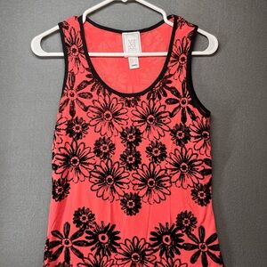 Red Fitted Graphic Sleeveless Tank Top‎